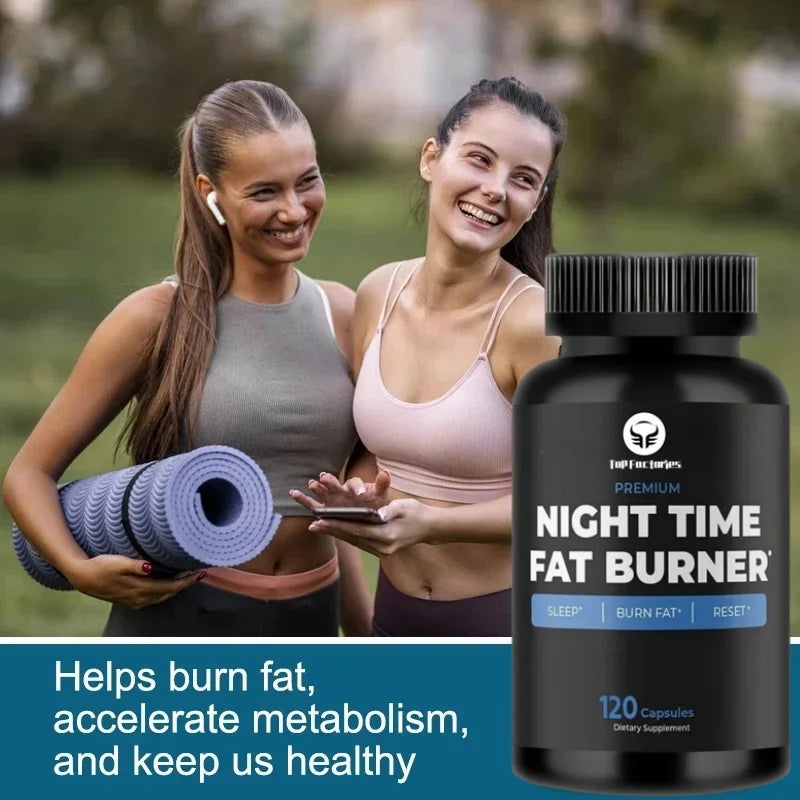 Nighttime Fat Shreds Supplement for Weight Loss Supports Abdominal Fat Burning Carbohydrate Blocker While Sleeping