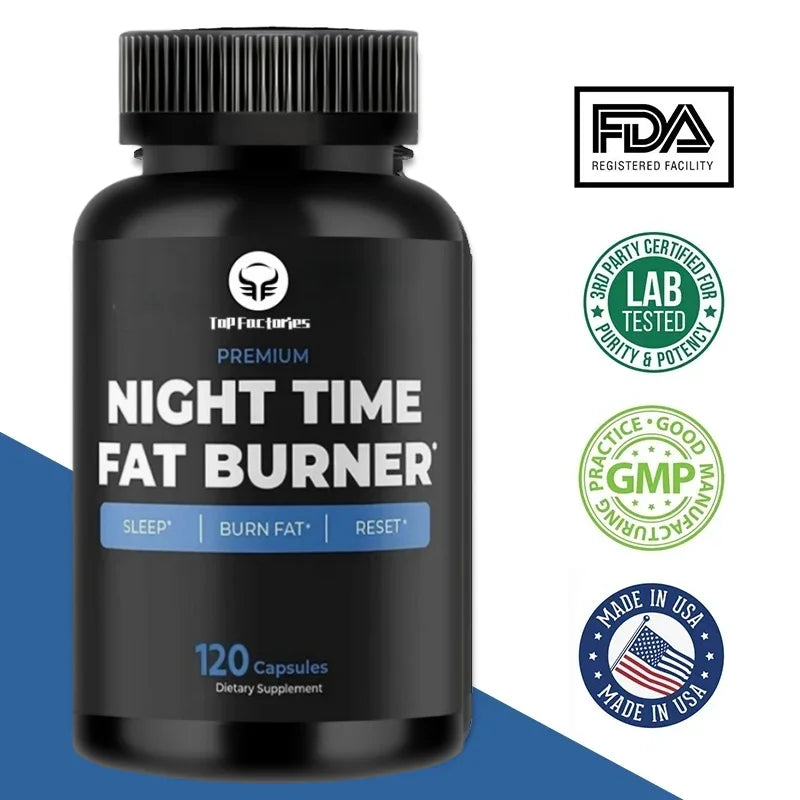 Nighttime Fat Shreds Supplement for Weight Loss Supports Abdominal Fat Burning Carbohydrate Blocker While Sleeping