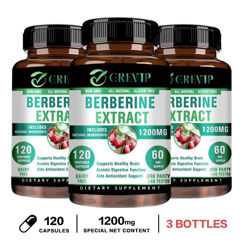 Berberine Extract - Supports Digestive System, Antioxidant, Enhances Cognitive Processes