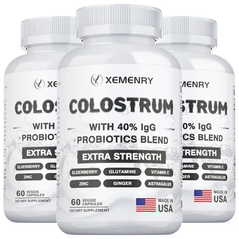 Colostrum Capsules - 40% LgG - Supports The Immune System, Promotes Gut Health, Energy Production, Cell Repair and Growth