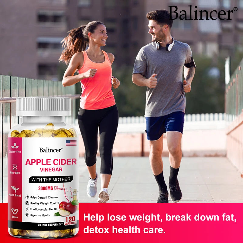 Balincer Apple Cider Vinegar Capsules Fat Burning Appetite Suppressant Healthy Weight Loss, Cleanse, Vitamin Supplement