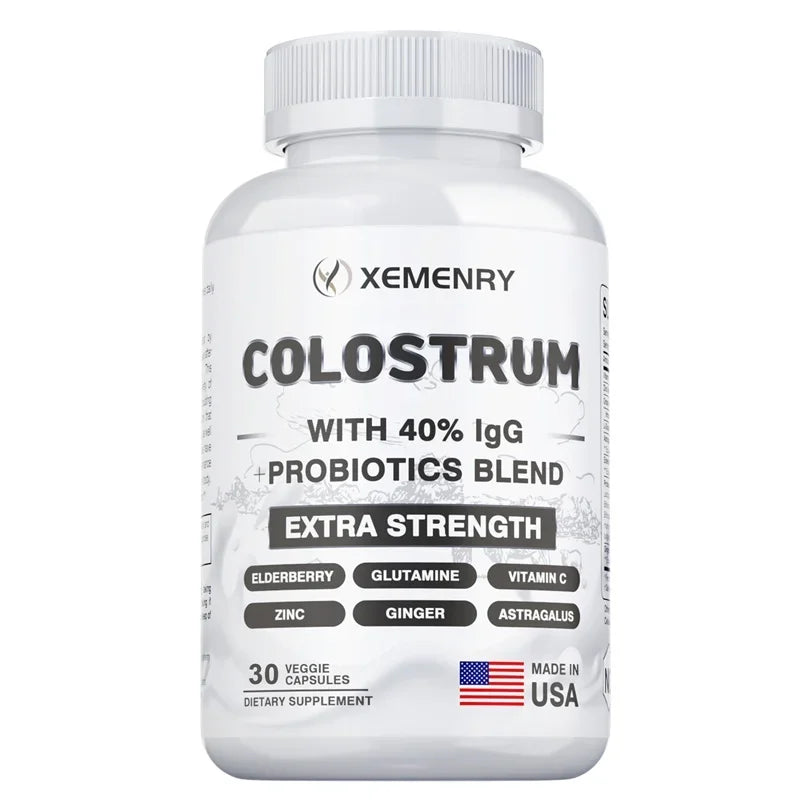 Colostrum Capsules - 40% LgG - Supports The Immune System, Promotes Gut Health, Energy Production, Cell Repair and Growth