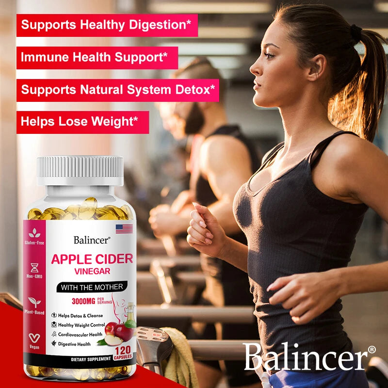 Balincer Apple Cider Vinegar Capsules Fat Burning Appetite Suppressant Healthy Weight Loss, Cleanse, Vitamin Supplement