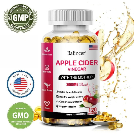 Balincer Apple Cider Vinegar Capsules Fat Burning Appetite Suppressant Healthy Weight Loss, Cleanse, Vitamin Supplement
